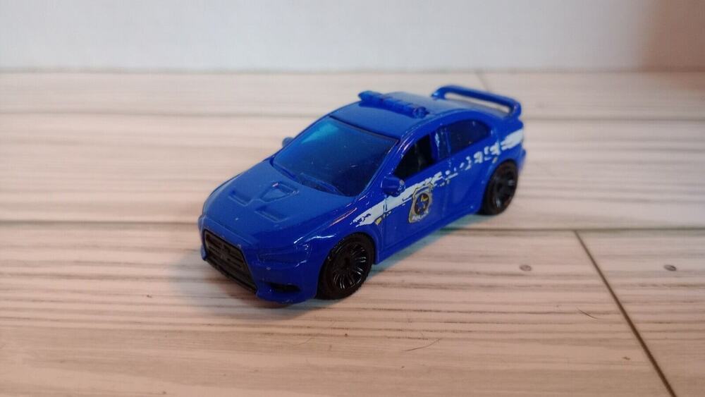 2010 Matchbox Mitsubishi Lancer X Police loose blue